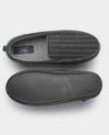 Grey Pinstripe Moccasin Slippers