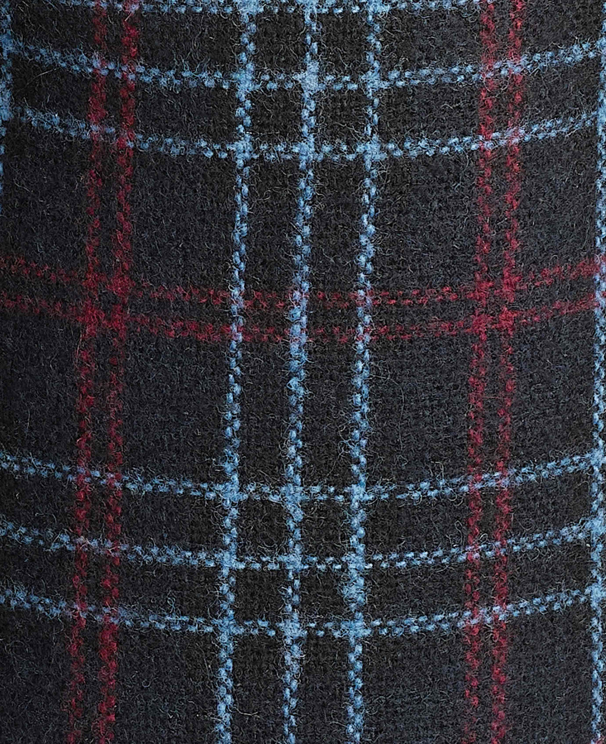Grey Red Blue Check Moccasin Slippers