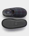 Grey Red Blue Check Mule Slippers