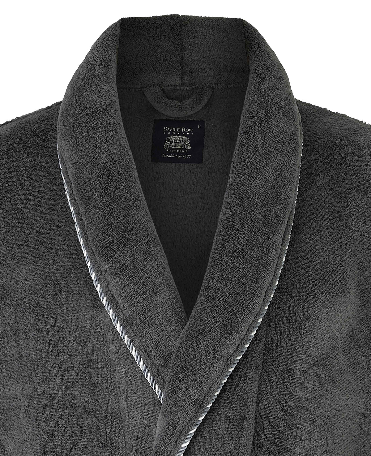 Grey Rope Edge Fleece Dressing Gown