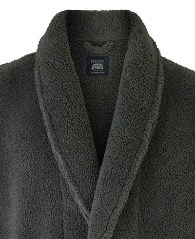Grey Teddy Fleece Dressing Gown