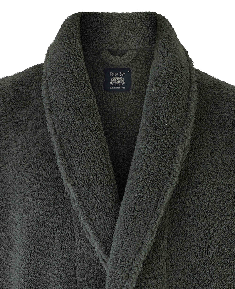 Grey Teddy Fleece Dressing Gown