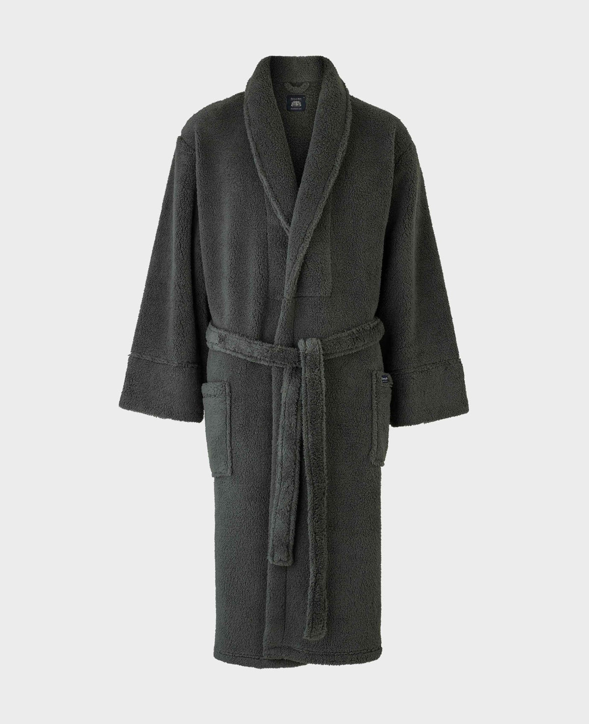 Men's Grey Teddy Fleece Dressing Gown mannequin shot