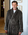 Grey Teddy Fleece Dressing Gown