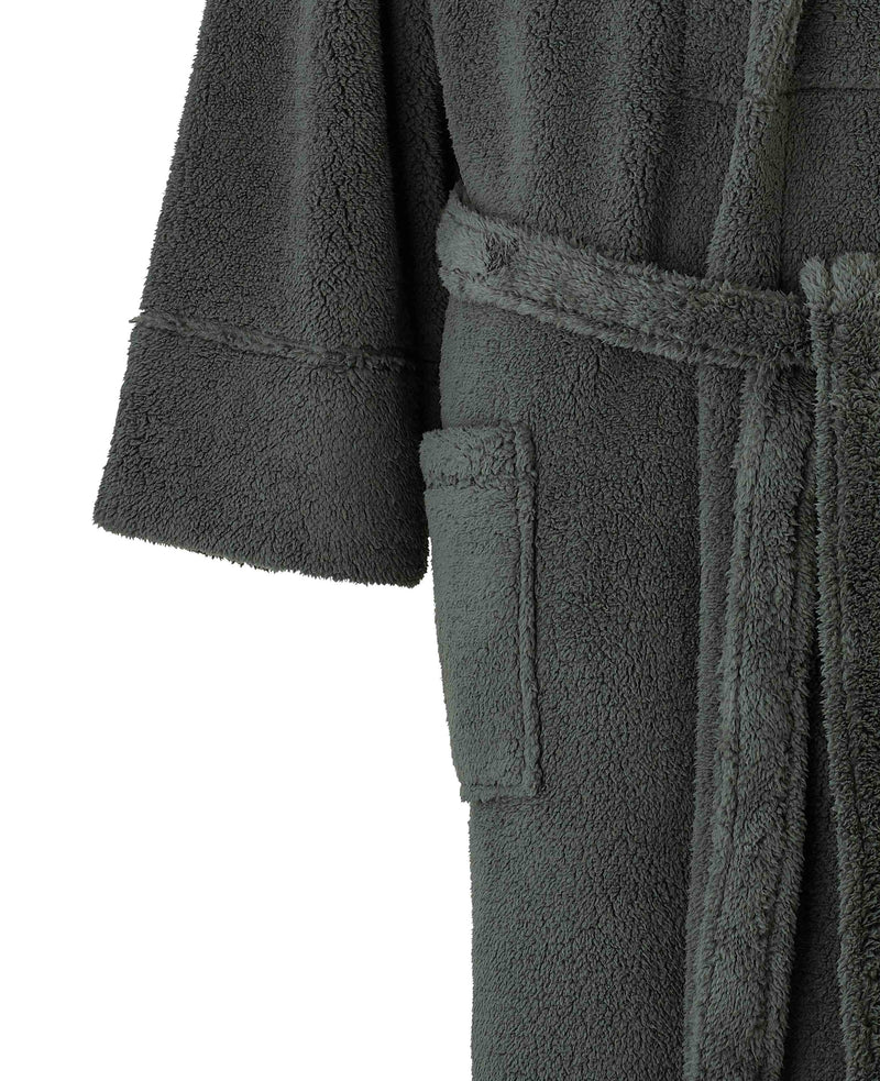 Grey Teddy Fleece Dressing Gown