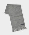 Grey Virgin Wool Fringed Scarf
