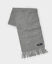 Grey Virgin Wool Fringed Scarf