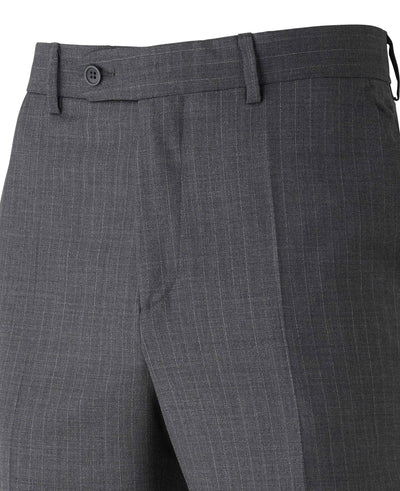 Grey White Fine Stripe Tailored Suit Trousers