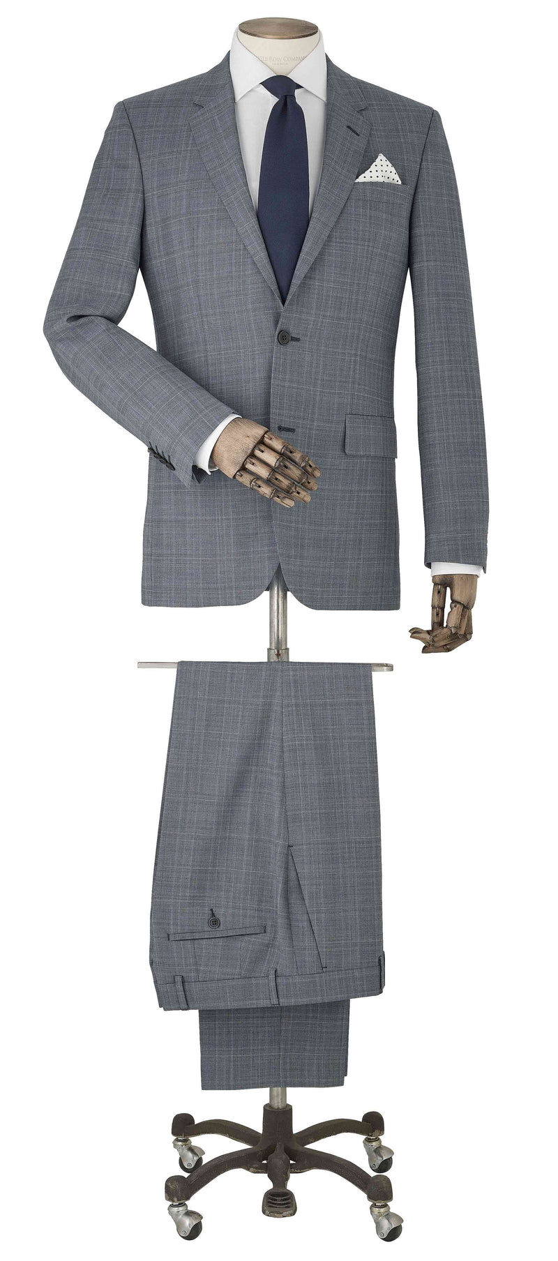 Grey Windowpane Check Tailored Suit