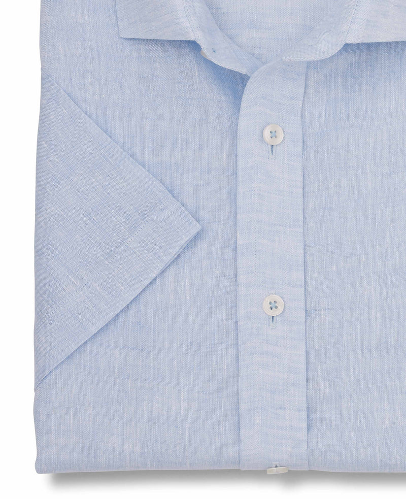 Harold Pale Blue Linen Made-To-Measure Shirt