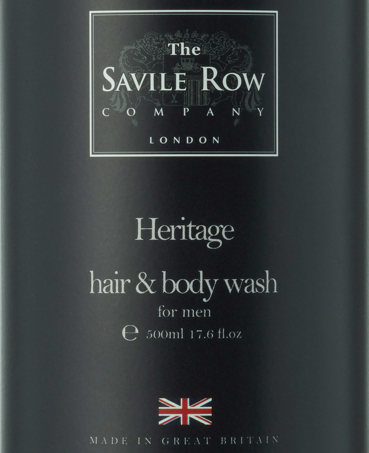 close up of the hair and body wash label