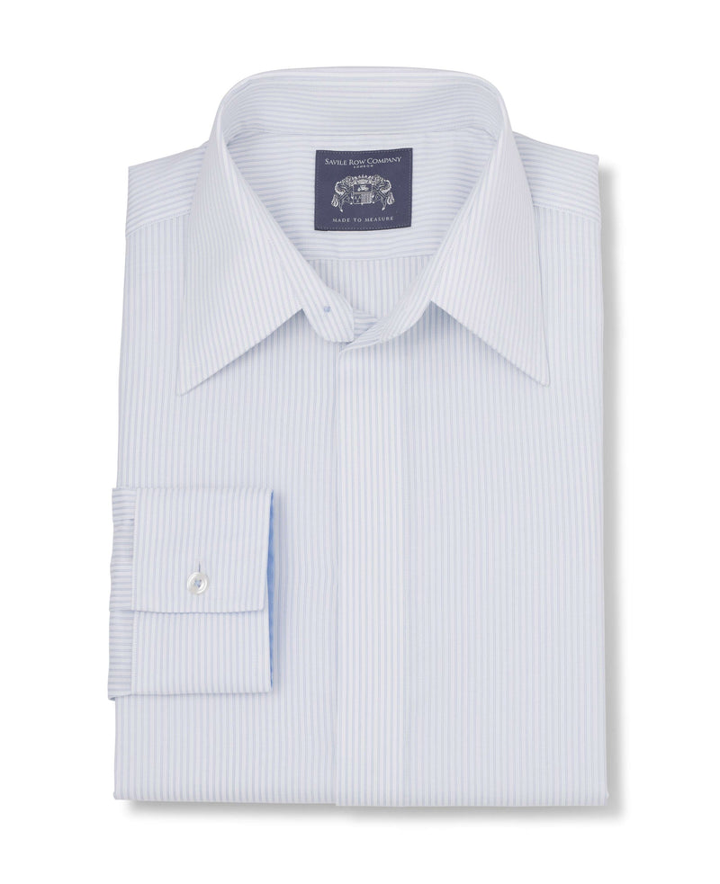 Make your own fine blue stripe made-to-measure shirt online