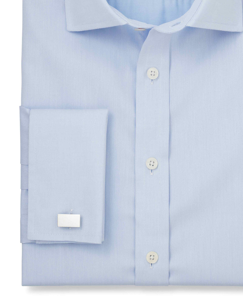 Hugh Pale Blue Fine Twill Made-to-Measure Shirt