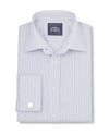 Jeffrey Blue Navy White Fine Stripe Made-To-Measure Shirt