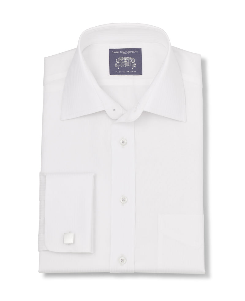 Make your own white fine stripe made-to-measure shirt today