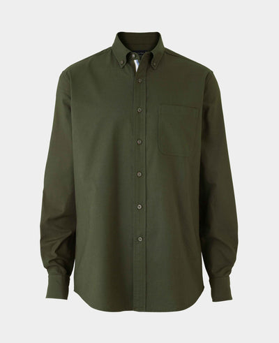 Khaki Classic Fit Button-Down Oxford Casual Shirt