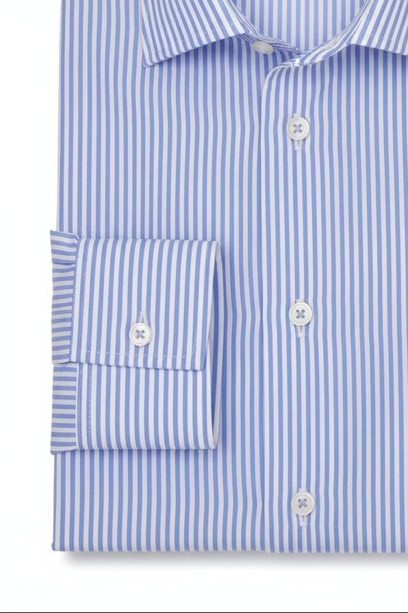 Lester Blue Bengal Stripe Made To Measure Shirt Cuff Detail