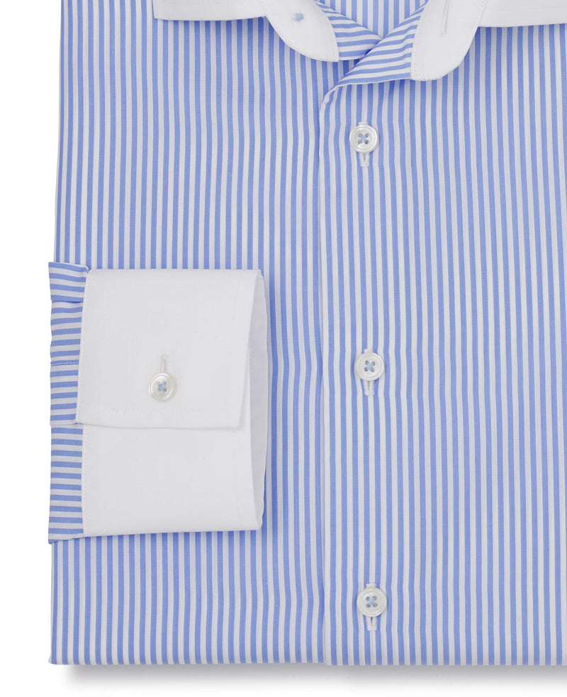 Lester Blue Bengal Stripe Made To Measure Shirt Cuff Detail