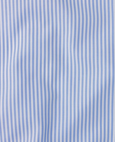 lester blue bengal stripe made to measure shirt fabric detail