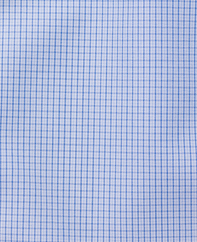 Lewis Blue Fine Check Made To Measure Shirt FABRIC DETAIL