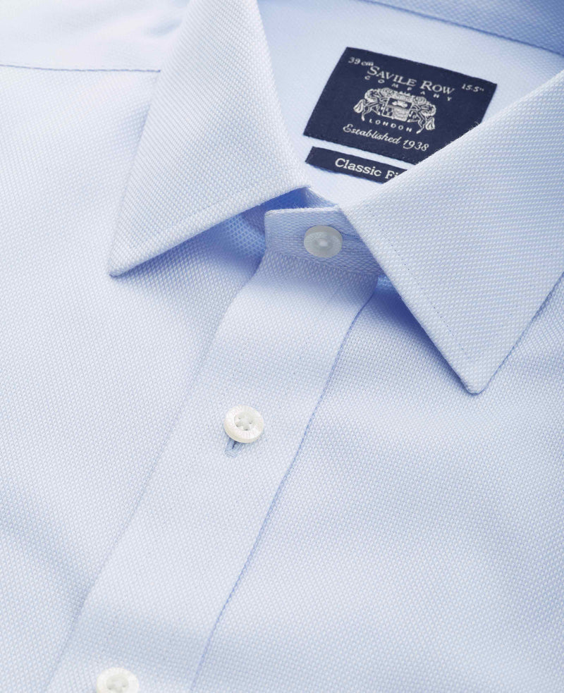 light blue cotton classic fit non iron shirt double cuff 2038lbl Detail