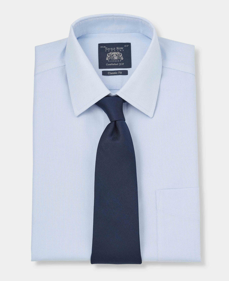 light blue cotton classic fit non iron shirt double cuff 2038lbl Tie grey