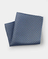 Light Blue Link Print Silk Pocket Square