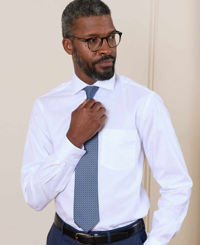 Light Blue Link Print Silk Tie