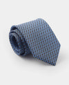 Light Blue Link Print Silk Tie