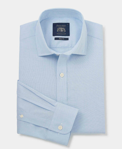 Men's Smart Casual Stretch Shirt in Light Blue