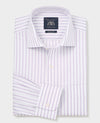 Lilac Cotton Stripe Classic Fit Formal Shirt - Single Cuff