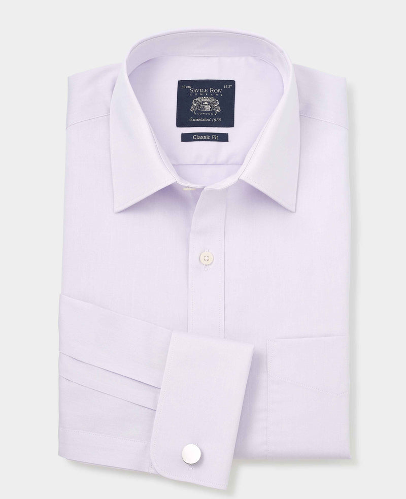 Men's Lilac Cotton Twill Classic Fit Formal Shirt folded