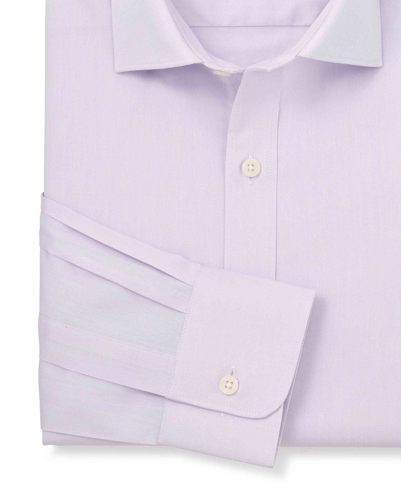 Men's Lilac Cotton Twill Slim Fit Formal Shirt sleeve detail