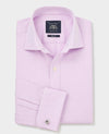 Lilac Herringbone Cotton Slim Fit Formal Shirt - Double Cuff