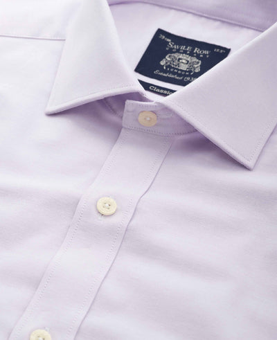 Lilac Pinpoint Cotton Classic Fit Formal Shirt - Single Cuff