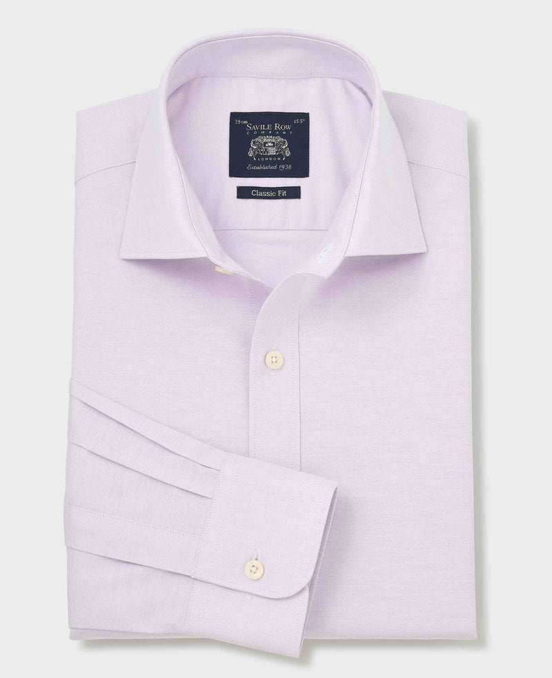 Lilac Pinpoint Cotton Classic Fit Formal Shirt - Single Cuff