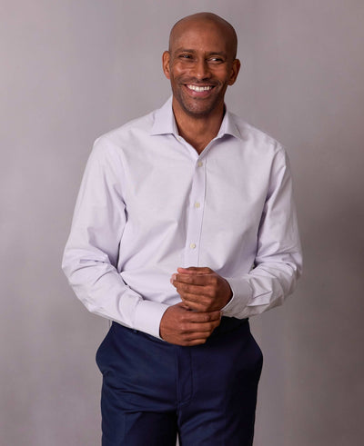 Lilac Pinpoint Cotton Shirt