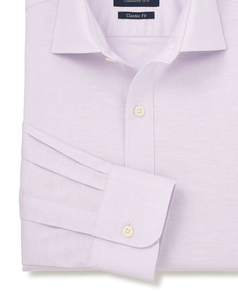 Lilac Pinpoint Cotton Classic Fit Formal Shirt - Single Cuff
