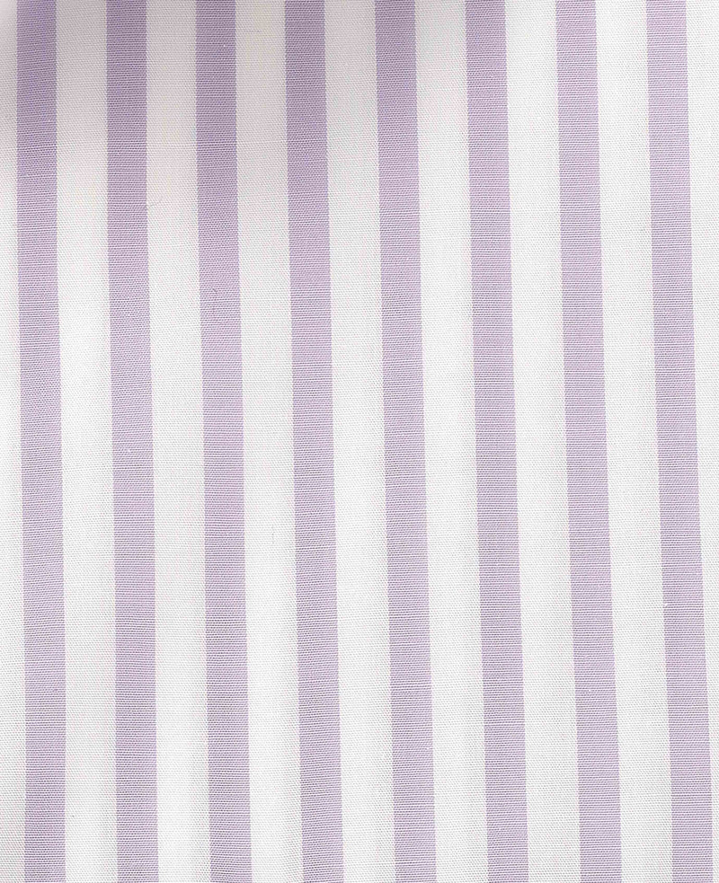 Lilac White Stripe Cotton Poplin Classic Fit Formal Shirt - Single Cuff