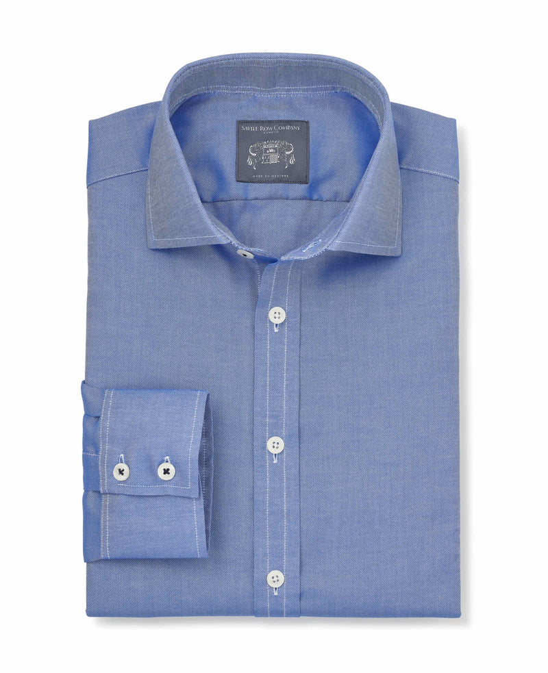 Men's Lloyd Made-to-Measure Shirt in Mid Blue Pinpoint