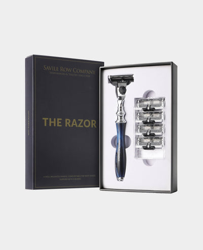 Marbled Blue Resin Men's Razor