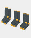 Marl Grey Cotton Mix Three Pack Socks