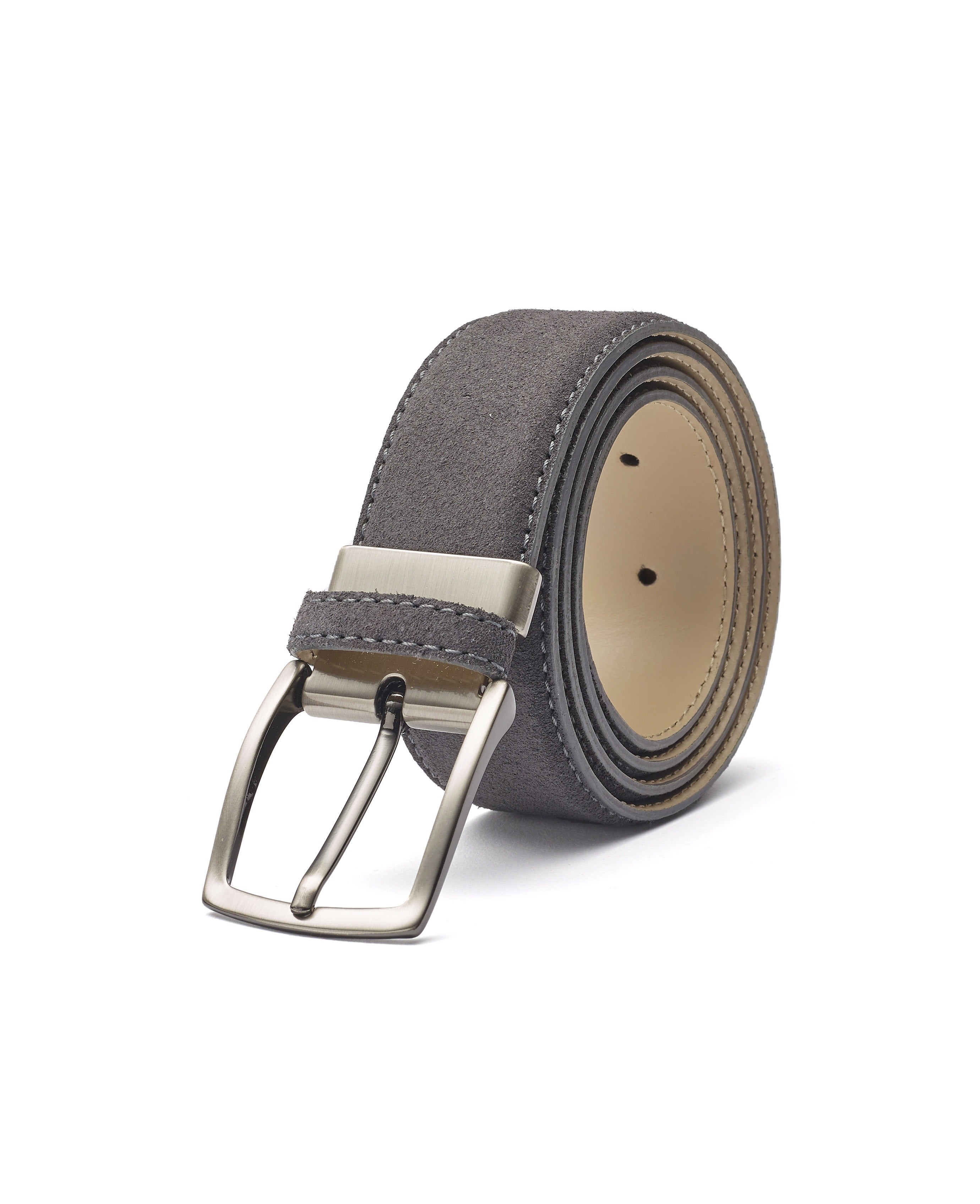 Men s Dark Grey Suede Belt Savile Row Company