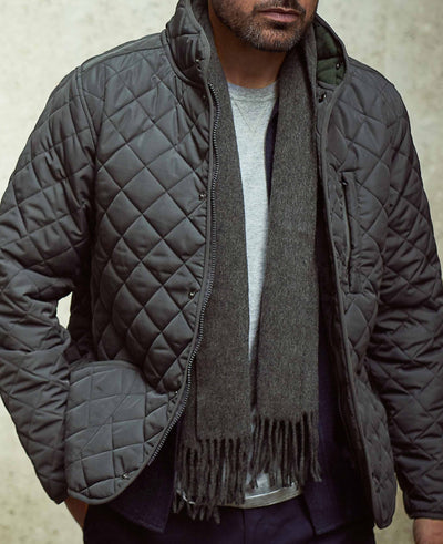 Dark Grey Quilted Jacket with Recycled Outer