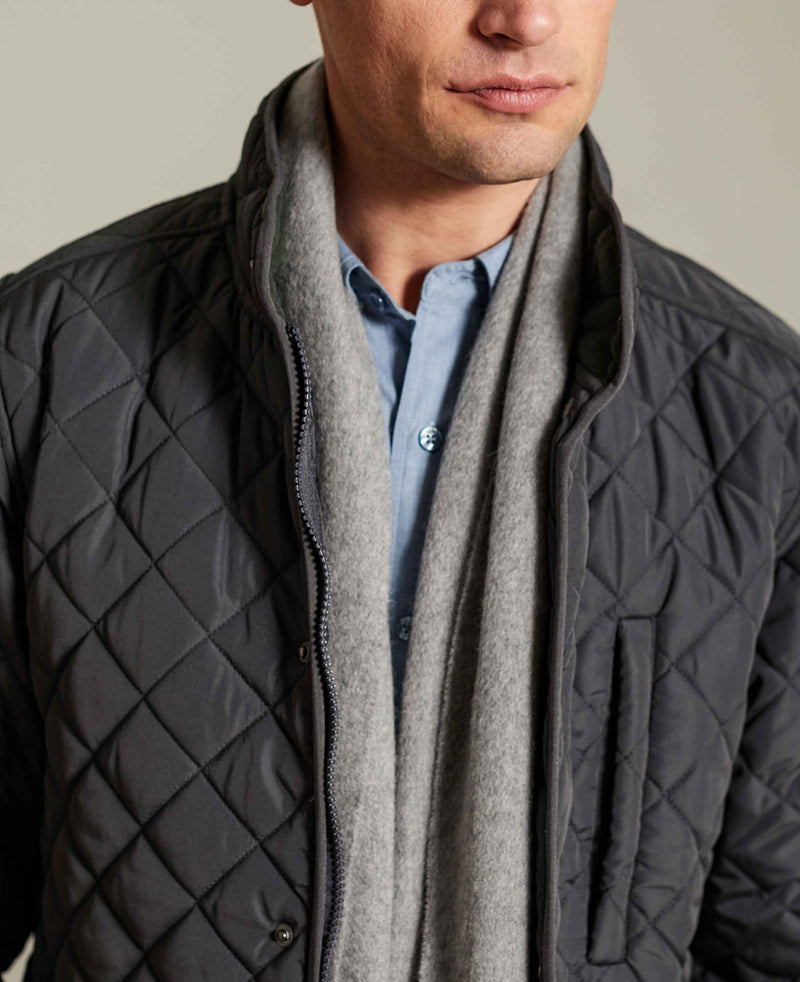 Dark Grey Quilted Jacket with Recycled Outer