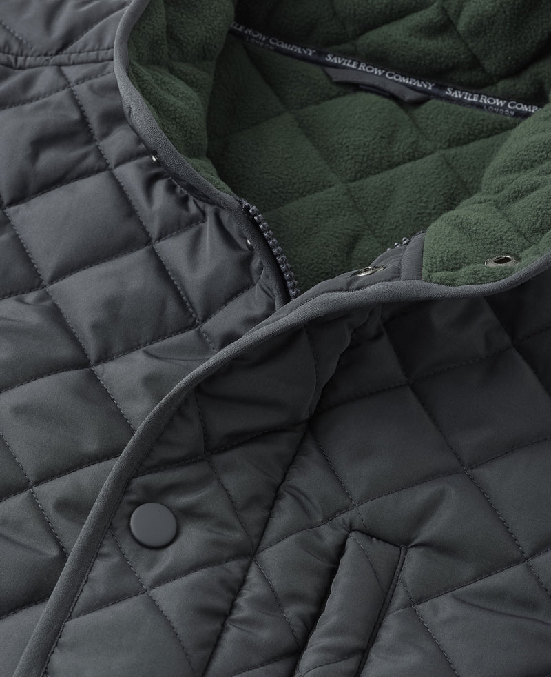 Dark Grey Quilted Jacket with Recycled Outer