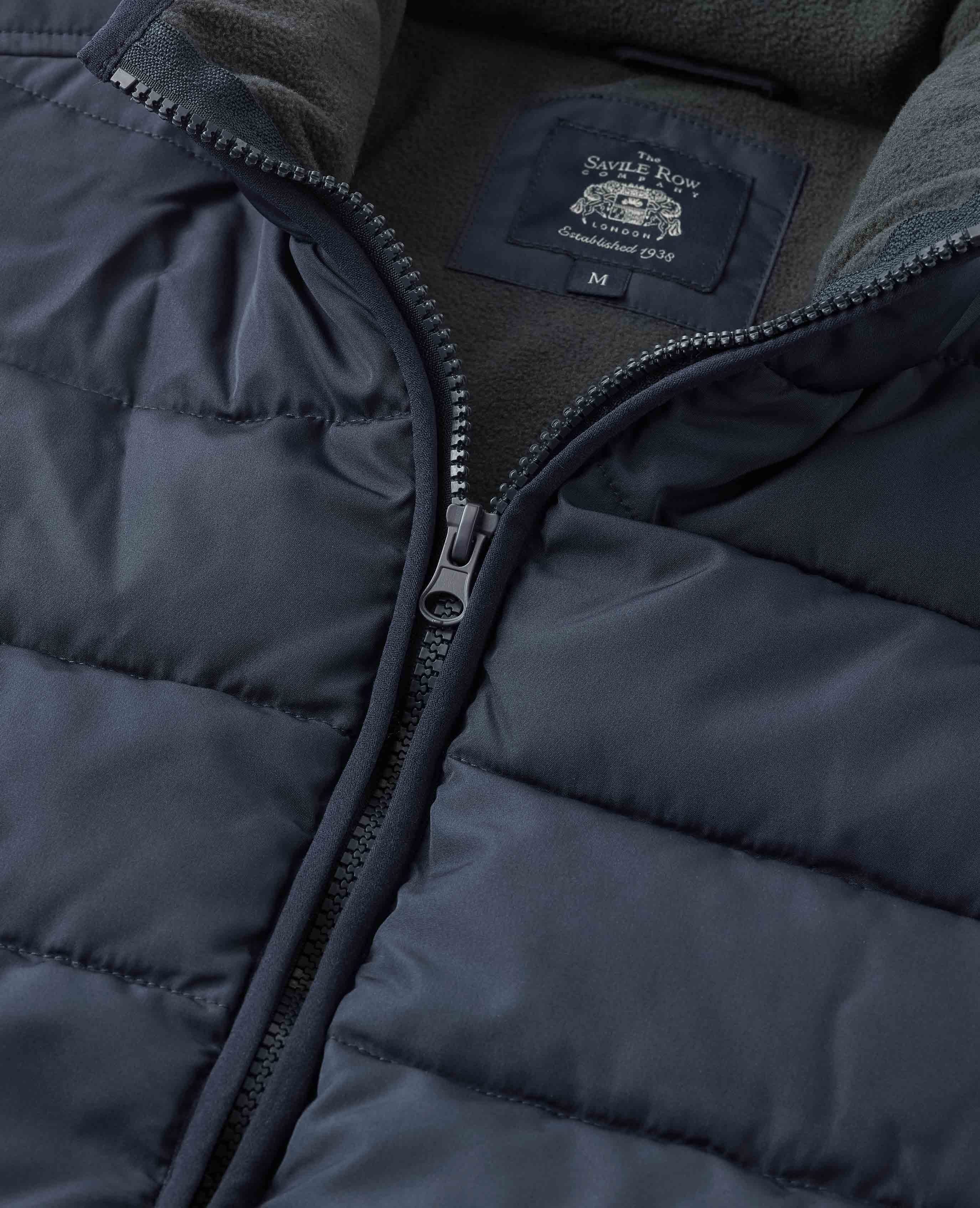 100% Recycled Navy Quilted Gilet, view 2