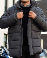 Men's Dark Grey 100% Recycled Puffer Jacket