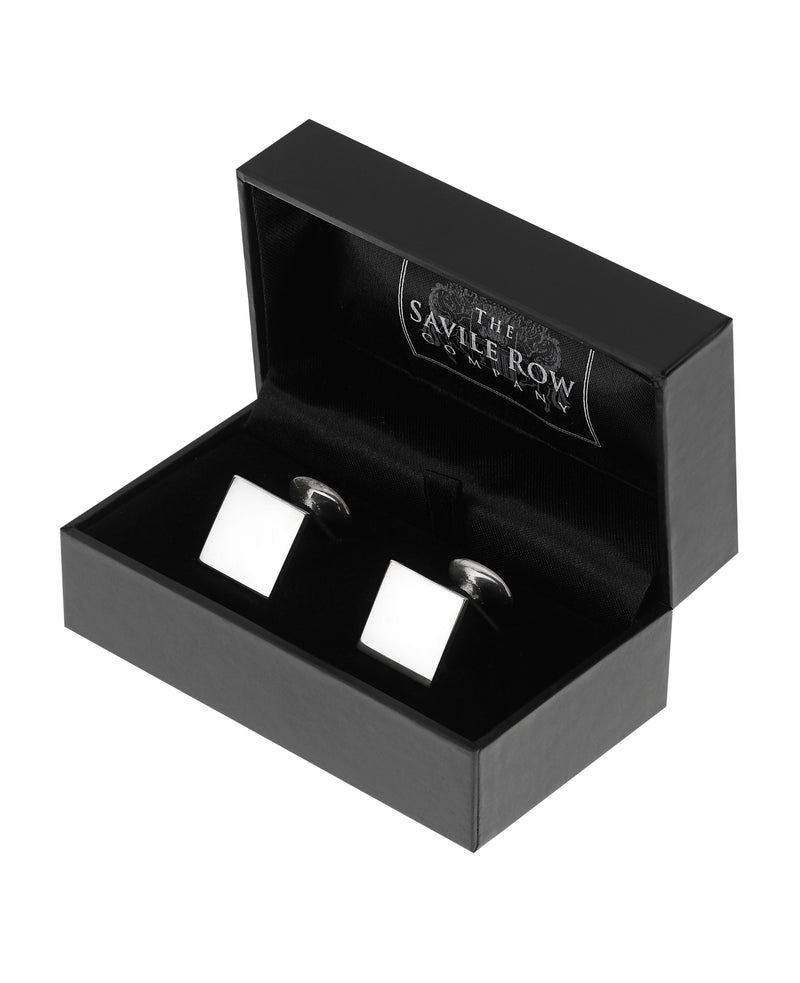 Engravable Sterling Silver Square Cufflinks