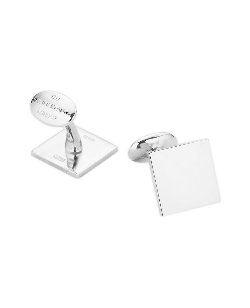 Men's Silver Personalised Square Cufflinks